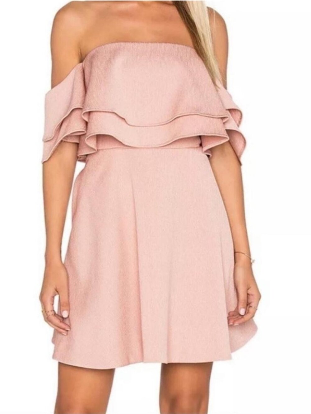 Keepsake The Label Dusty Pink Two Fold Ruffled Mini Dress